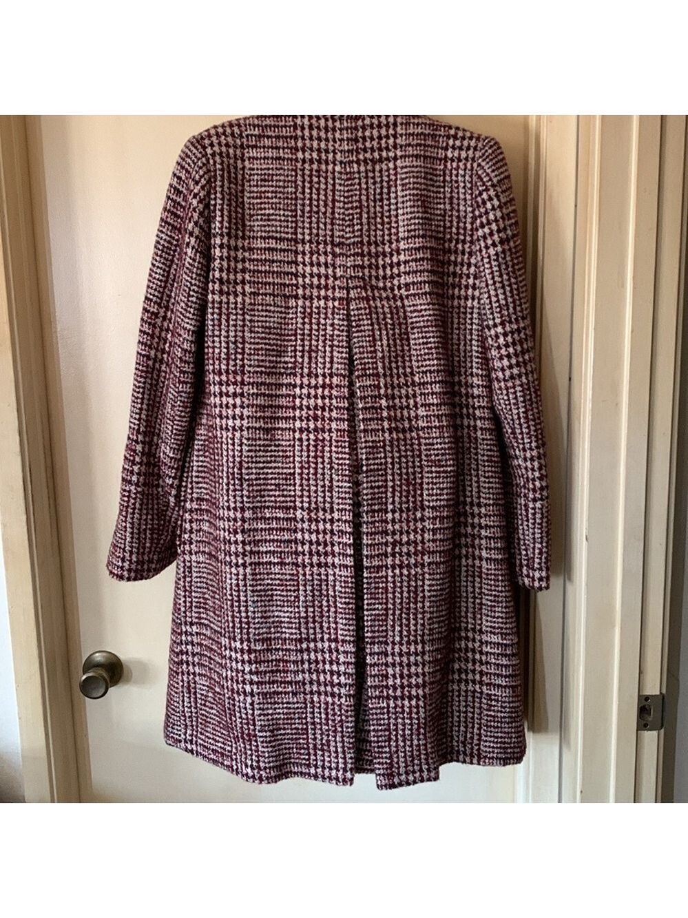 Sam Edelman red tweed knee length coat size 6 - Picture 9 of 14
